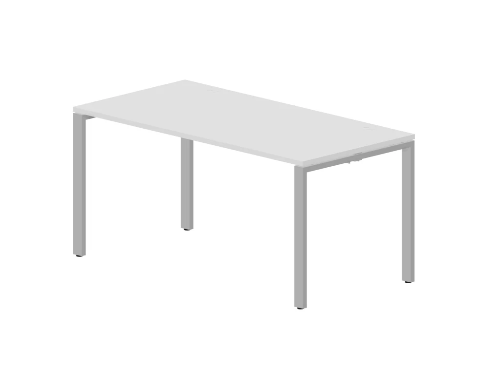 Стол письменный 1580х780х750 (2 громмета) Страйк / Strike Белый/Алюминий