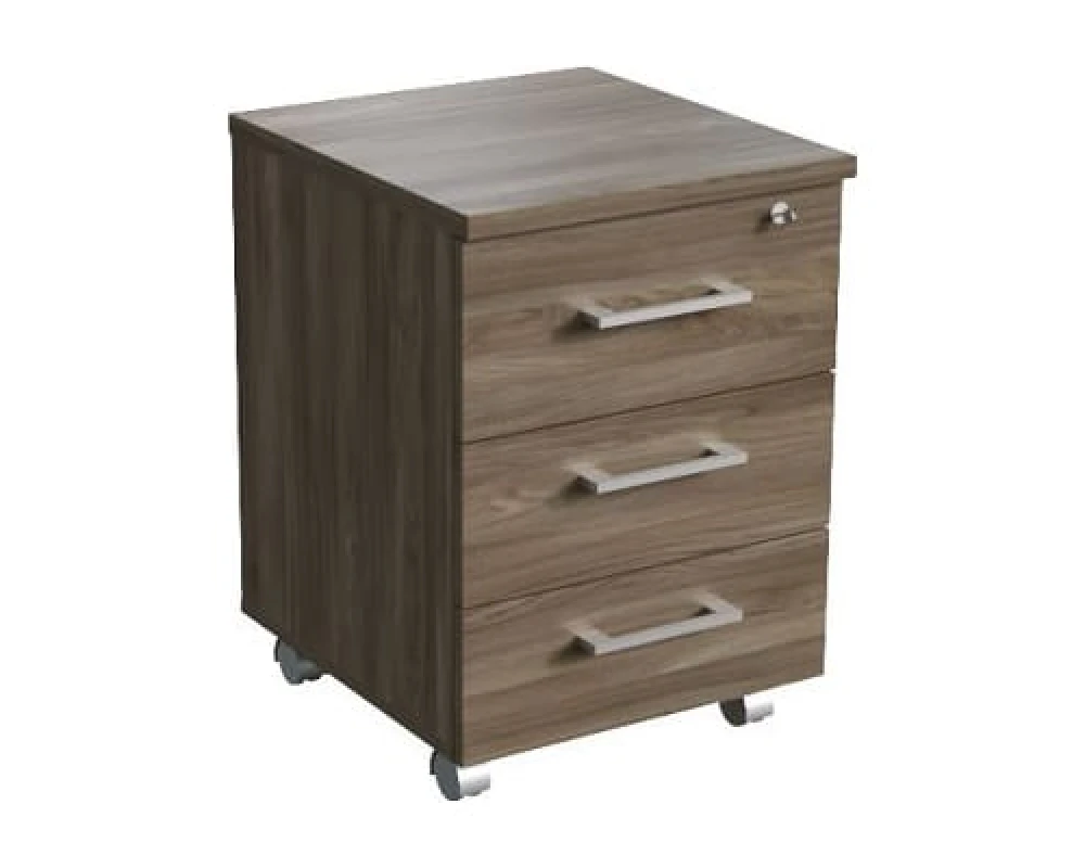 Тумба подкатная с центральным замком 43x46x60 Belfast, Blackwood, Steel