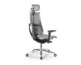 Кресло Y 4DF B2-14D M26.B35.G25.W04 (подгл.1) Сетка/Экокожа, Светло-серый/Белый images