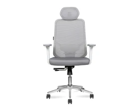 Кресло Norden Бэст вайт / Best white белый пластик Сетка/Ткань, Серый images