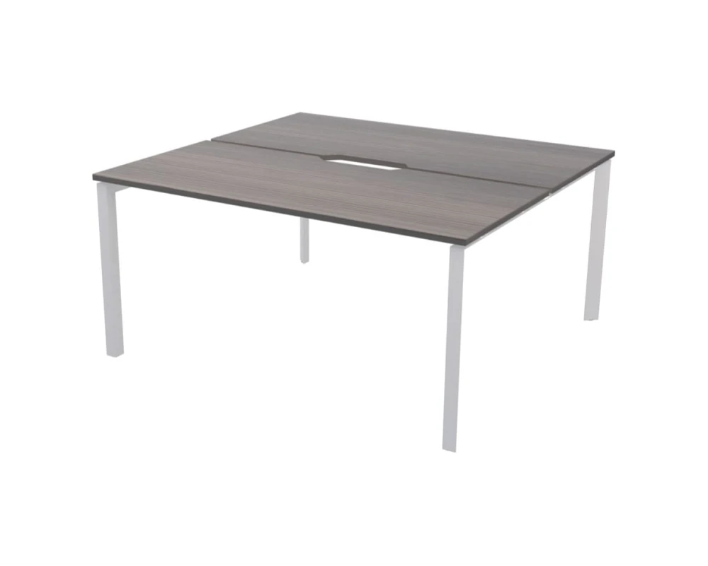 Бенч двойной на 2 рабочих места на металлокаркасе НТМП.П.Б2-200 Аргентум